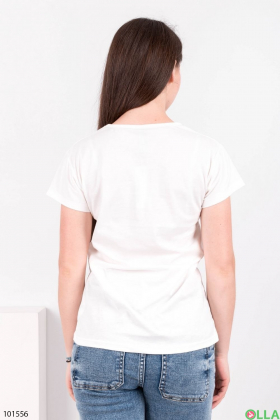 Женская белая футболка с рисунком