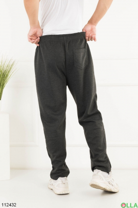 Чоловічі темно-сірі спортивні брюки батал