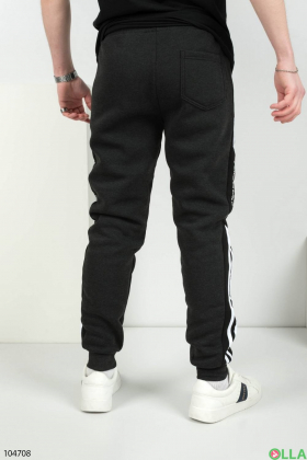 Men's dark gray sweatpants with fleece
