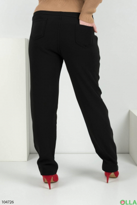 Женские черные брюки на флисе
