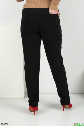Жіночі чорні брюки на флісі