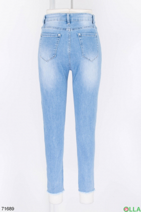 Женские голубые джинсы