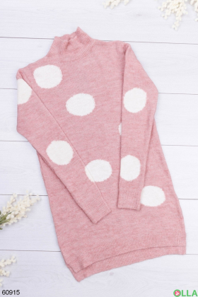Women's knitted tunic with polka dots