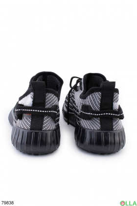 Жіночі чорно-білі кросівки з текстилю