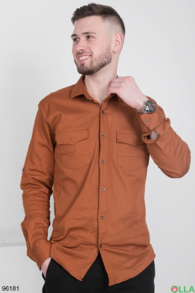 Мужская коричневая рубашка