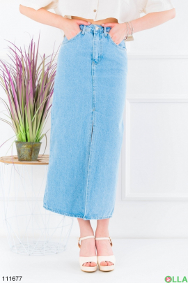 Women's blue denim skirt