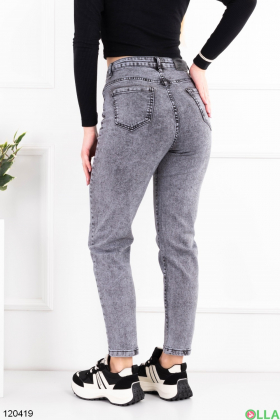 Women's gray banana jeans
