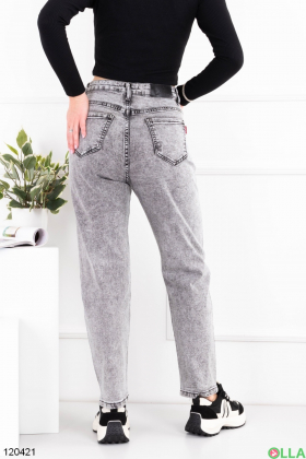 Women's gray banana jeans