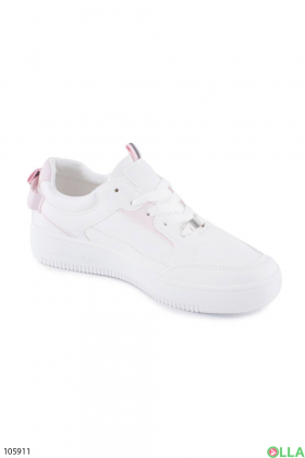 Women's white sneakers with inserts