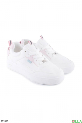 Women's white sneakers with inserts