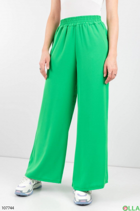 Жіночі зелені штани-палаццо