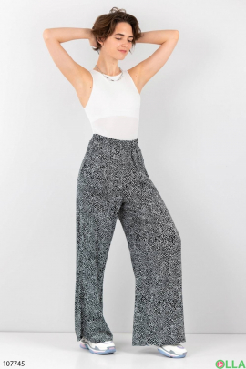 Women's black and white palazzo trousers