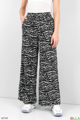 Women's black and white palazzo trousers
