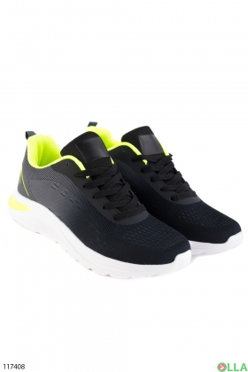 Men's black and gray textile sneakers