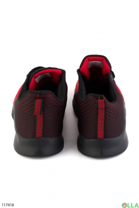 Men's black and red textile sneakers