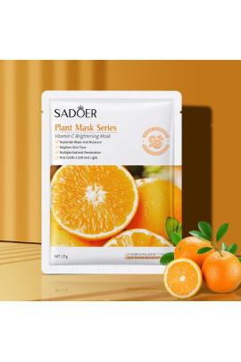 Маска тканевая SADOER апельсин с витамином С осветляющая, 25 г 