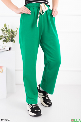 Жіночі зелені брюки-палаццо