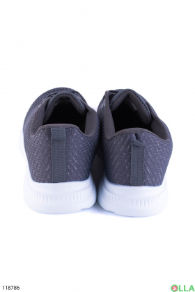 Women's dark gray textile sneakers