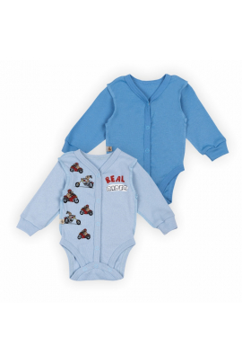 Детский комплект-боди для малышей BD-24- 1 (2шт) Голубой/светло-голубой р.56 (13926) Разные цвета 