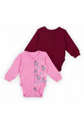 Детский комплект-боди для малышей BD-24- 3 (2шт) Бордовый/Розовый р.56 (13928) Разные цвета 