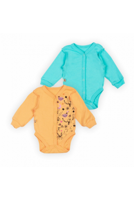 Детский комплект-боди для малышей BD-24- 4 (2шт) Оранжевый/Ментоловый р.56 (13929) Разные цвета 