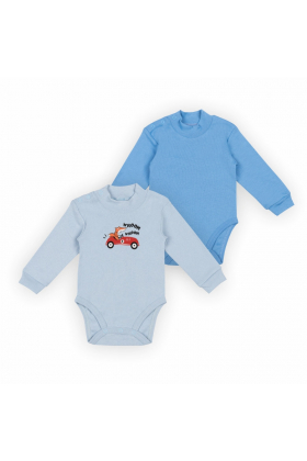 Детский комплект-боди для малышей BD-24- 5 (2шт) Голубой/Светло-голубой р.68 (13930) Разные цвета