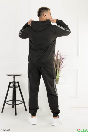 Чоловічий чорний спортивний костюм з капюшоном