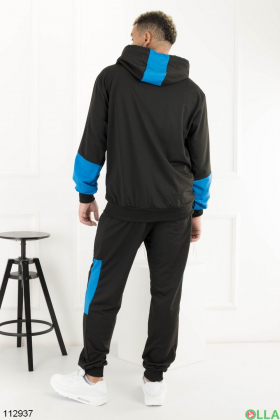 Men's blue-black hooded tracksuit