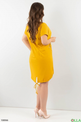 Женское желтое платье батал