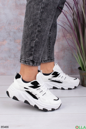Women's black and white sneakers
