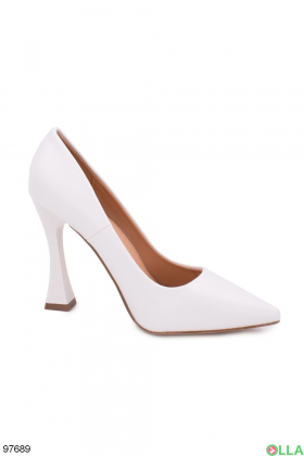 Women's white high heel shoes