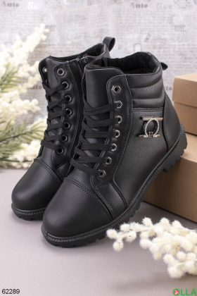 Жіночі чорні зимові черевики