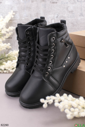 Жіночі чорні зимові черевики
