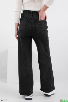Жіночі темно-сірі джинси-клеш