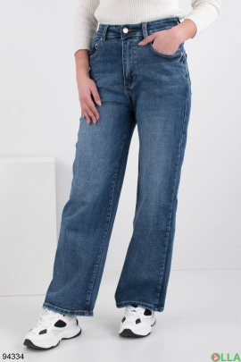 Жіночі сині джинси-клеш