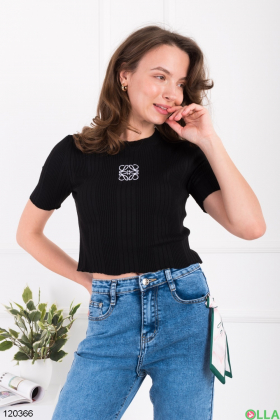 Women's black top with a pattern
