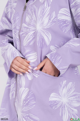 Жіноча біло-фіолетова ветровка