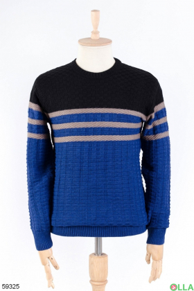 Чоловічий синьо-чорний светр