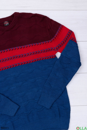 Мужской сине-бордовый свитер