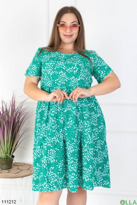 Women's green batal dress in print