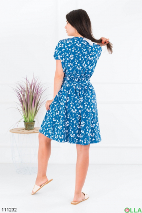 Women's blue print dress