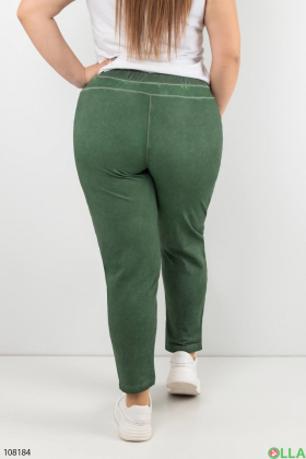 Жіночі зелені штани-джегінси батал