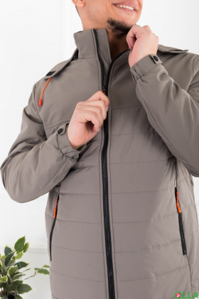 Men's gray jacket with hood