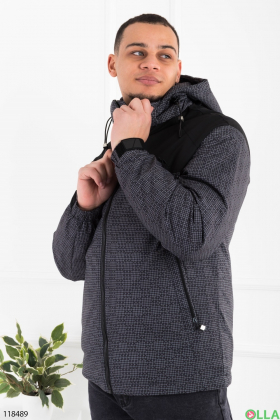 Men's two-tone jacket with hood