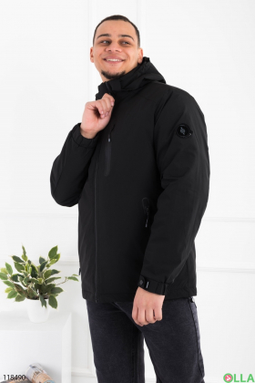 Men's black jacket with hood