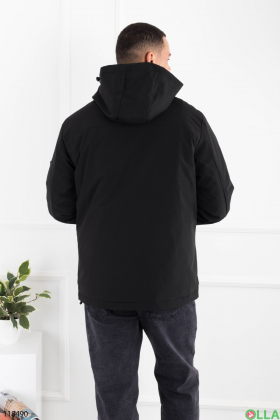 Чоловіча чорна куртка з капюшоном