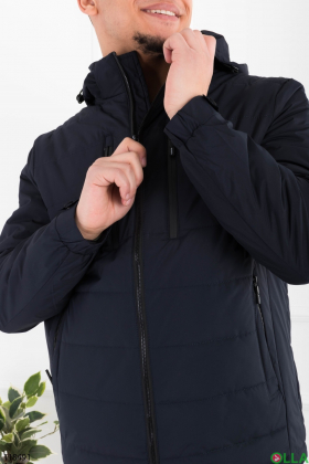 Men's dark blue jacket with hood