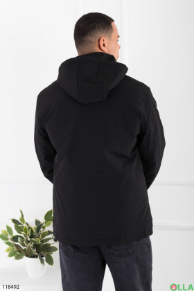 Men's black jacket with hood