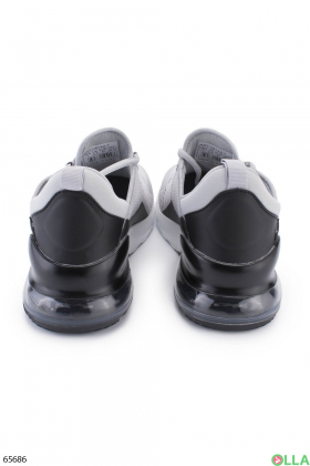 Мужские черно-серые кроссовки на шнуровке