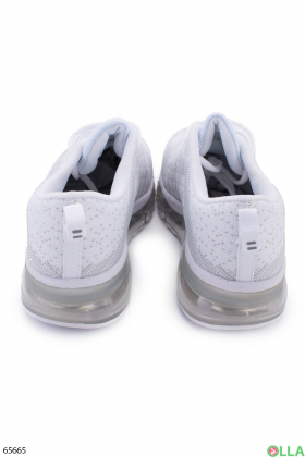 Жіночі біло-сірі кросівки на шнурівці